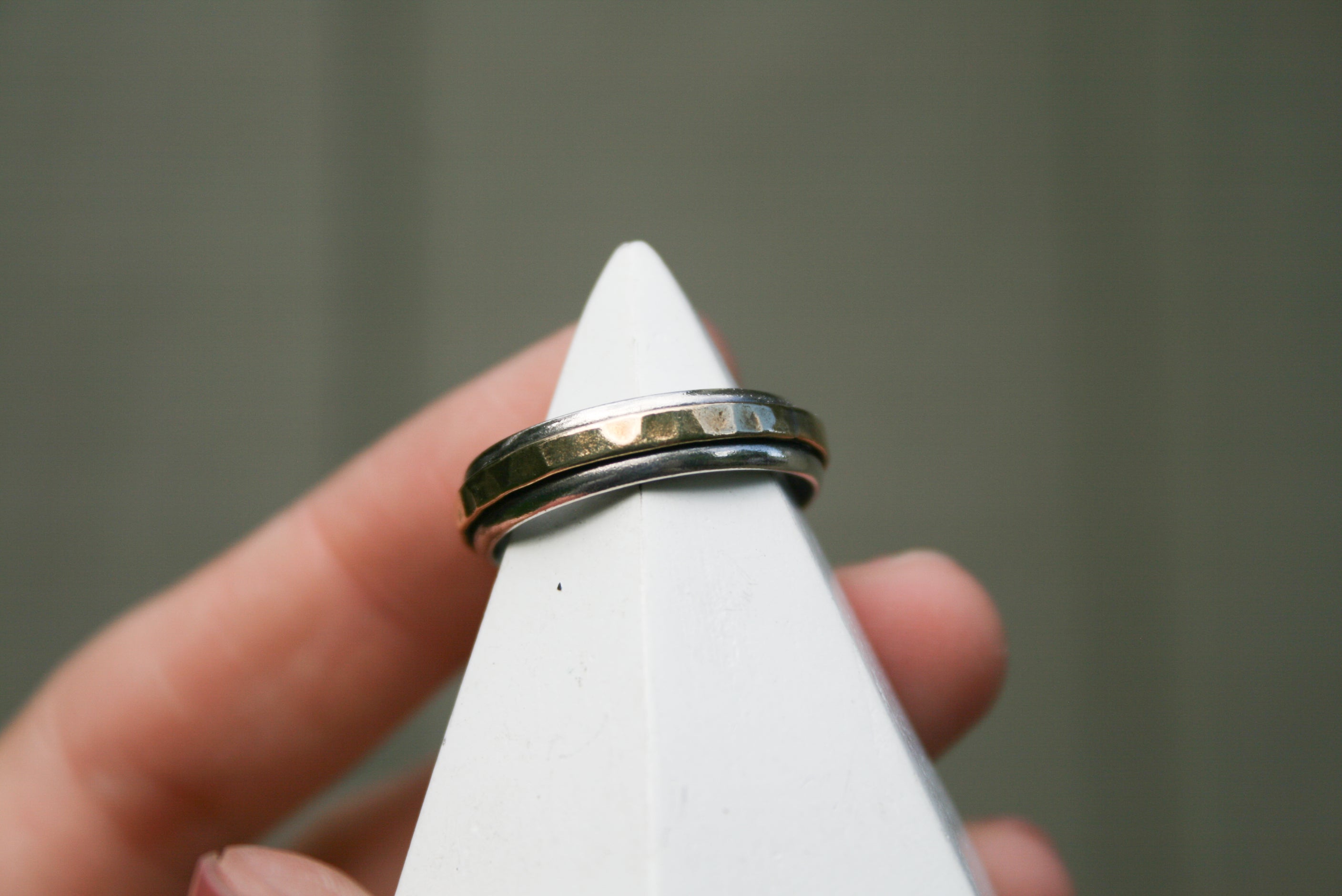 Slightly Hammered Silver Spinner Ring | Various Sizes