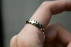 Slightly Hammered Mixed Metal Spinner Ring | Various Sizes